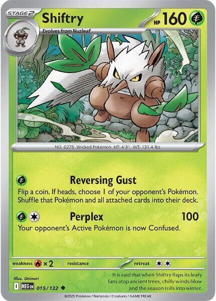 Shiftry 015/132 Reverse Holofoil — Mega Evolution Pokémon card