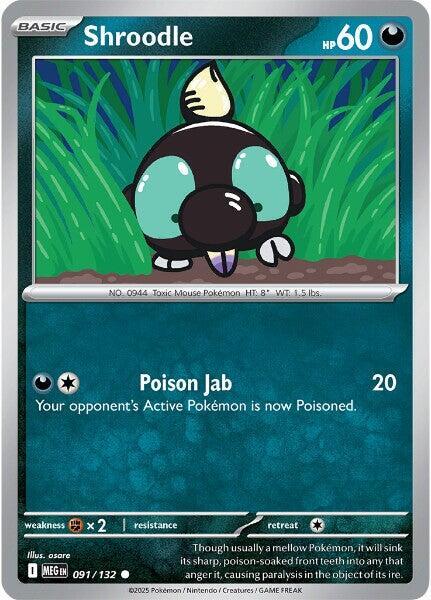 Pokemon - Mega Evolution - Shroodle - 091/132 - Reverse Holofoil