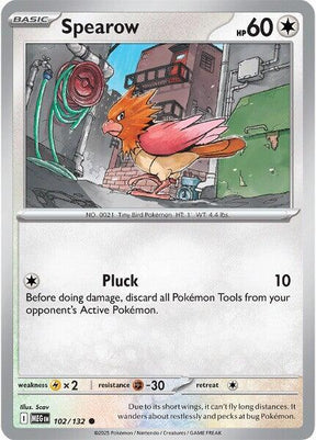 Spearow 102/132 — Mega Evolution Pokémon card