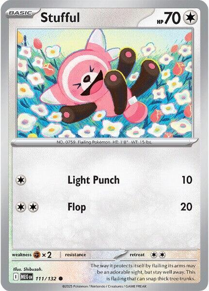 Stufful 111/132 Reverse Holofoil — Mega Evolution Pokémon card