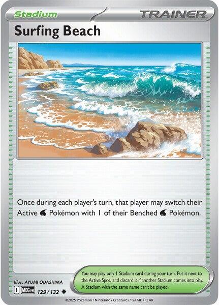 Surfing Beach 129/132 — Mega Evolution Pokémon card