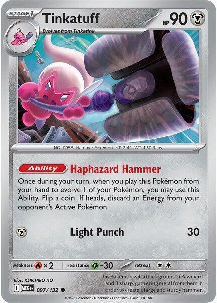 Tinkatuff 097/132 Reverse Holofoil — Mega Evolution Pokémon card