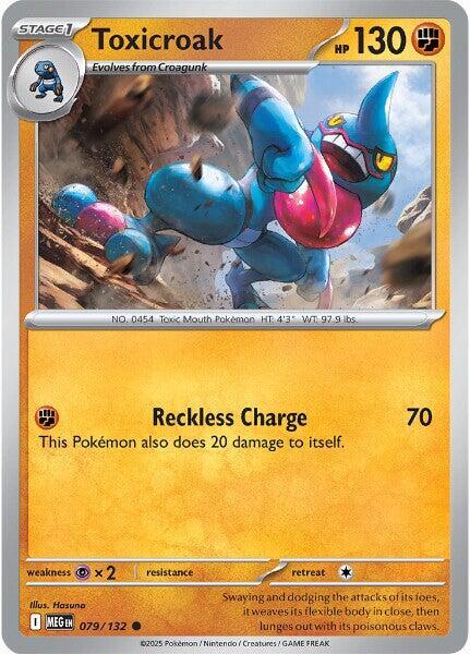 Toxicroak 079/132 Reverse Holofoil — Mega Evolution Pokémon card