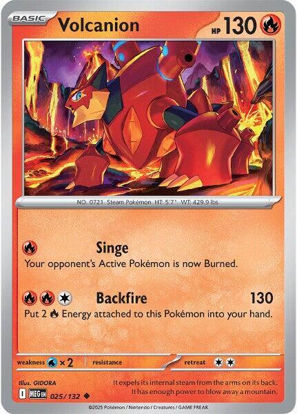 Volcanion 025/132 Reverse Holofoil — Mega Evolution Pokémon card