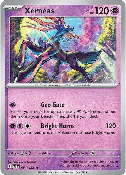 Xerneas 064/132 Reverse Holofoil — Mega Evolution Pokémon card