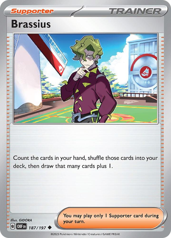 Brassius 187/197 Reverse Holofoil, Obsidian Flames Pokémon card