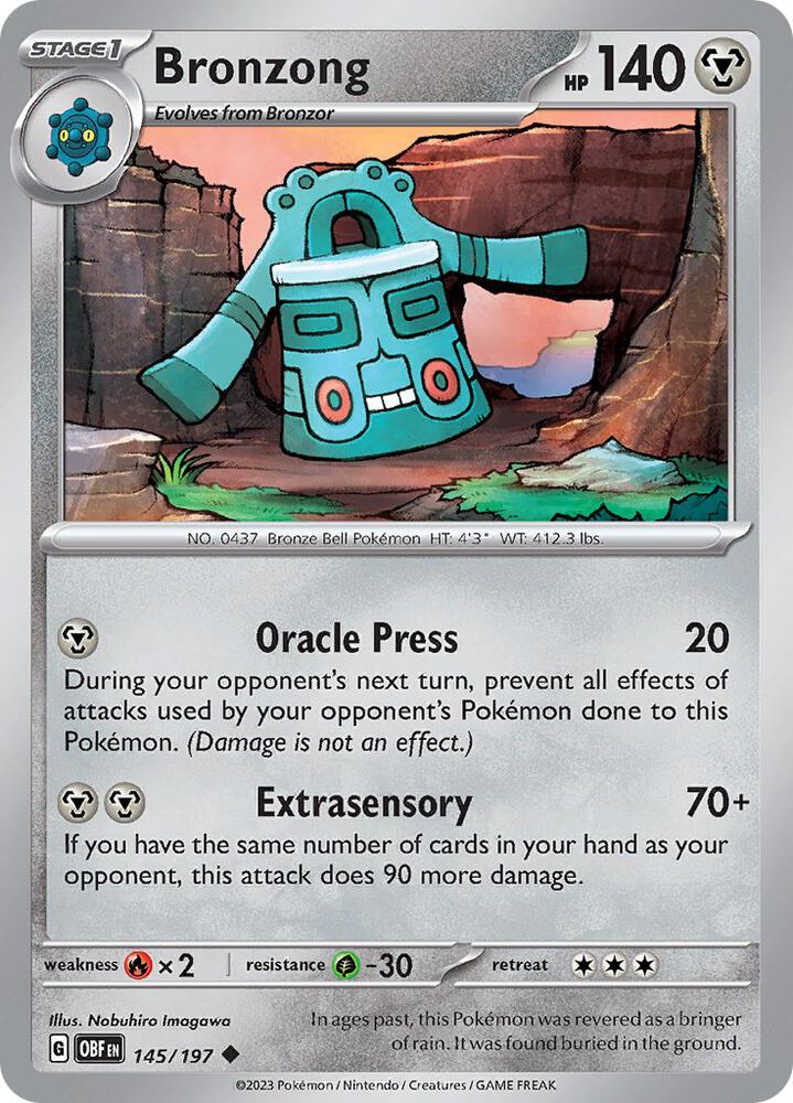 Bronzong 145/197, Obsidian Flames Pokémon card