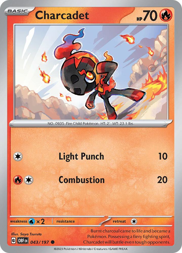 Charcadet 043/197, Obsidian Flames Pokémon card
