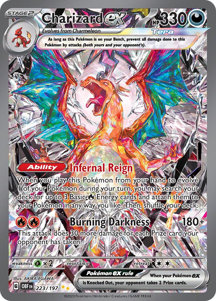 Charizard ex 223/197 Holofoil, Obsidian Flames Pokémon card