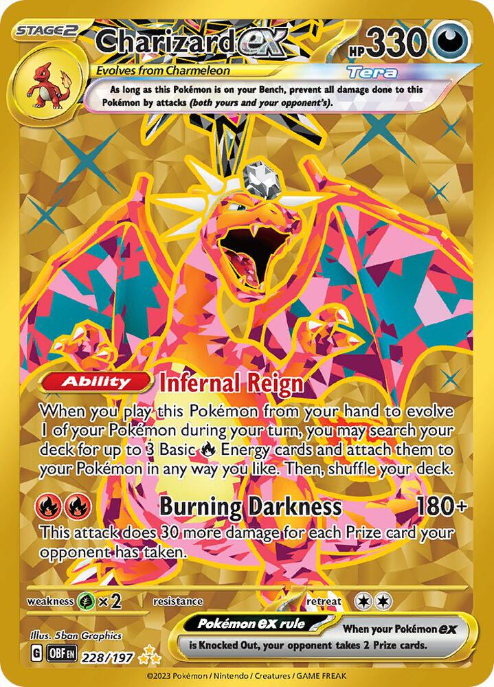 Charizard ex 228/197 Holofoil, Obsidian Flames Pokémon card