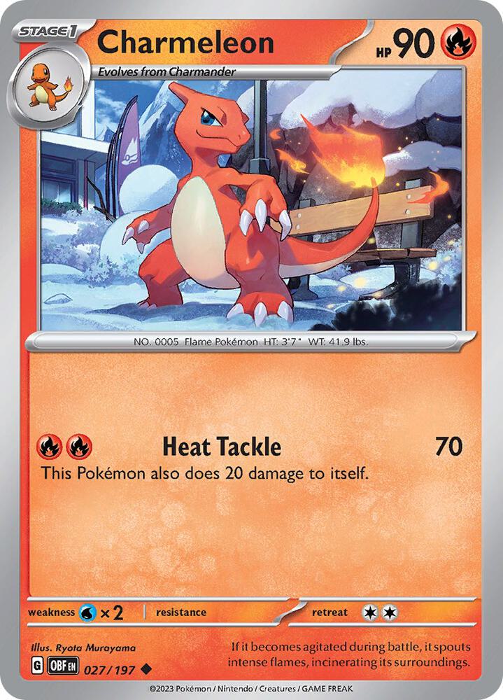 Charmeleon 027/197, Obsidian Flames Pokémon card