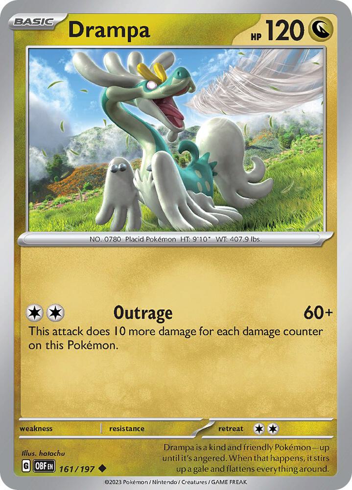 Drampa 161/197, Obsidian Flames Pokémon card
