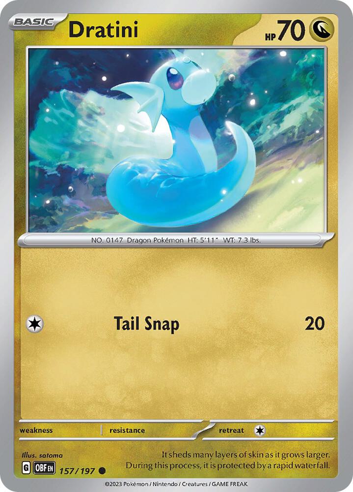 Dratini 157/197, Obsidian Flames Pokémon card