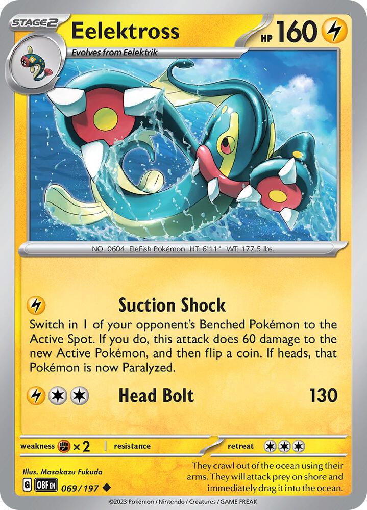 Eelektross 069/197, Obsidian Flames Pokémon card
