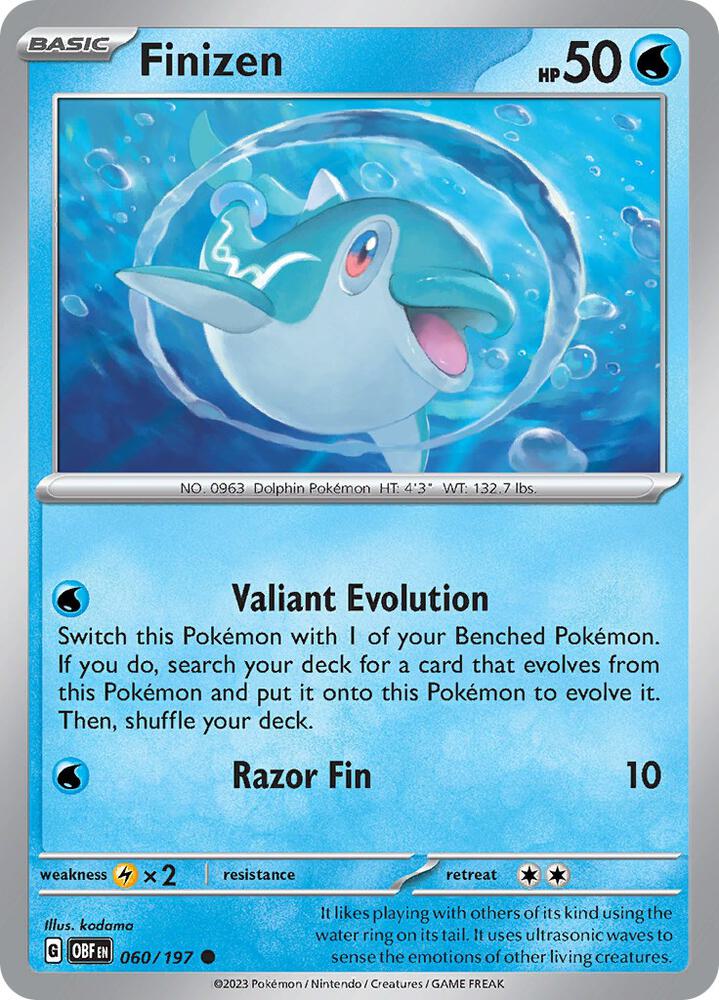 Finizen 060/197 Reverse Holofoil, Obsidian Flames Pokémon card