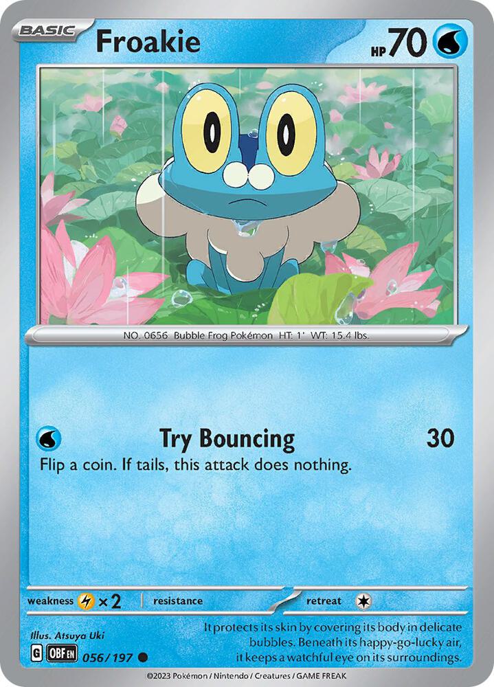 Froakie 056/197 Reverse Holofoil, Obsidian Flames Pokémon card