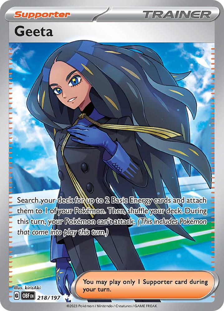 Geeta 218/197 Holofoil, Obsidian Flames Pokémon card