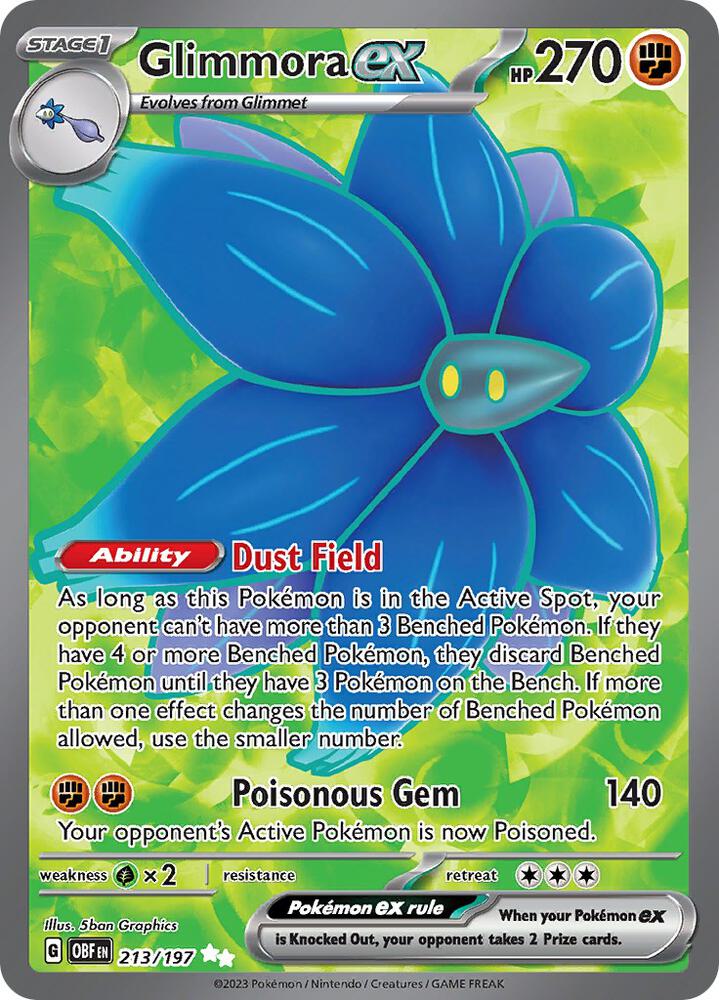 Glimmora ex 213/197 Holofoil, Obsidian Flames Pokémon card