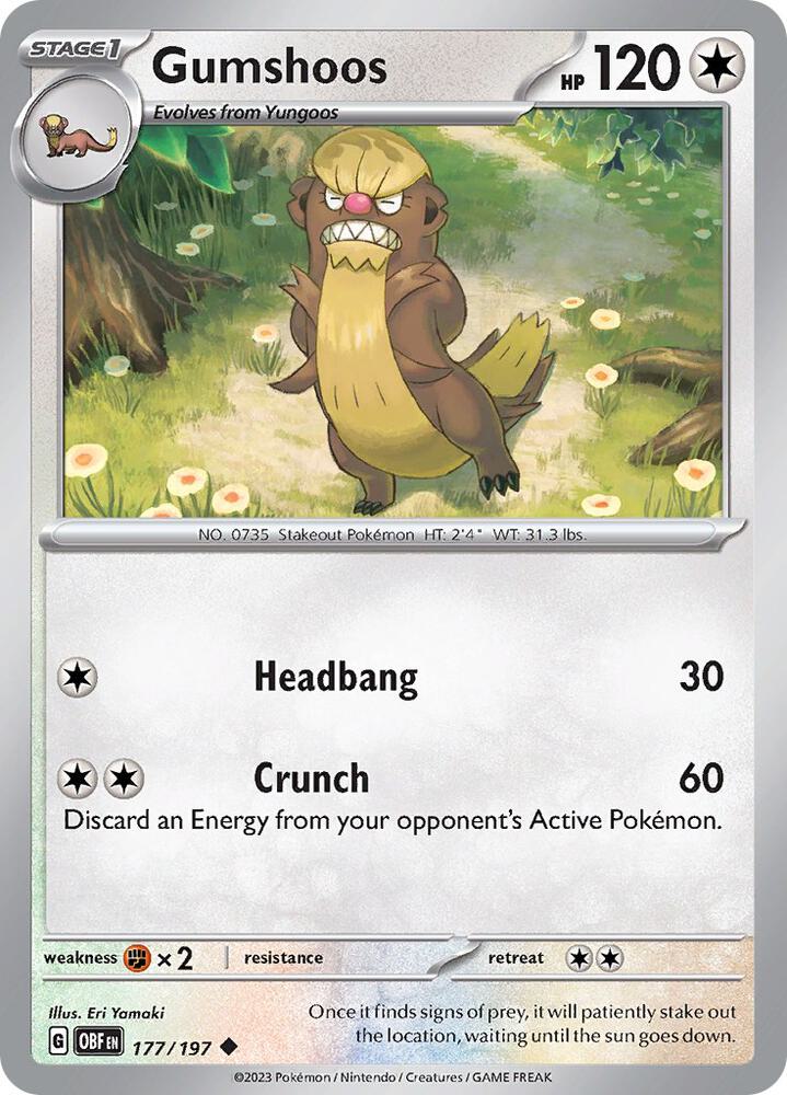 Gumshoos 177/197, Obsidian Flames Pokémon card
