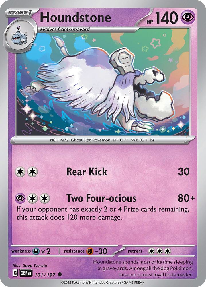 Houndstone 101/197, Obsidian Flames Pokémon card