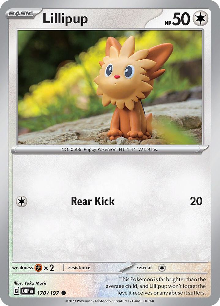 Lillipup 170/197, Obsidian Flames Pokémon card