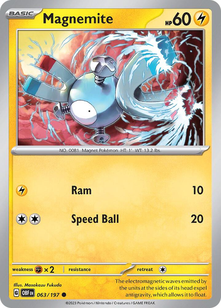 Magnemite 063/197, Obsidian Flames Pokémon card
