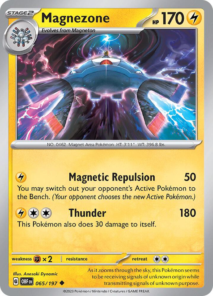 Magnezone 065/197 Reverse Holofoil, Obsidian Flames Pokémon card