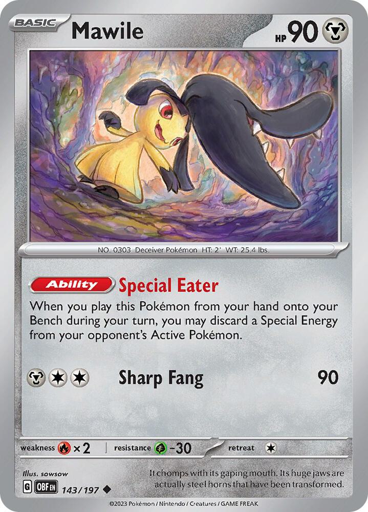 Mawile 143/197, Obsidian Flames Pokémon card