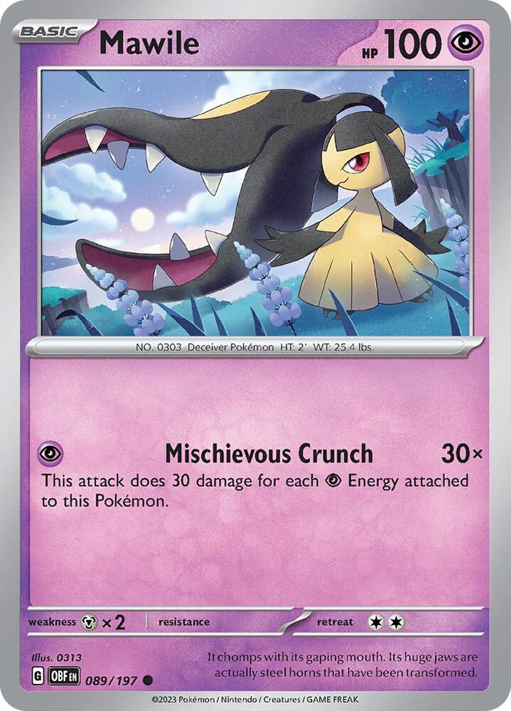 Mawile 089/197, Obsidian Flames Pokémon card