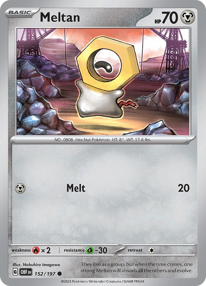 Meltan 152/197, Obsidian Flames Pokémon card