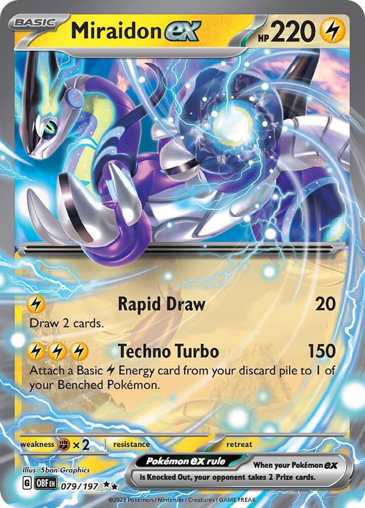 Miraidon ex 079/197 Holofoil, Obsidian Flames Pokémon card