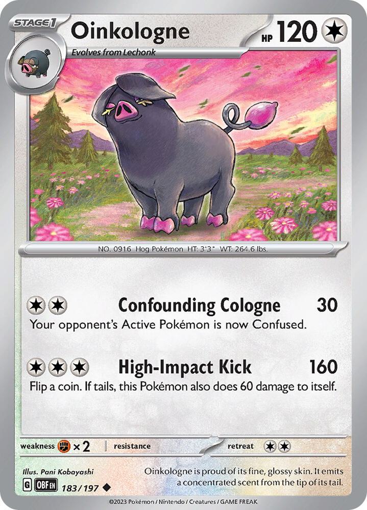 Oinkologne 183/197, Obsidian Flames Pokémon card