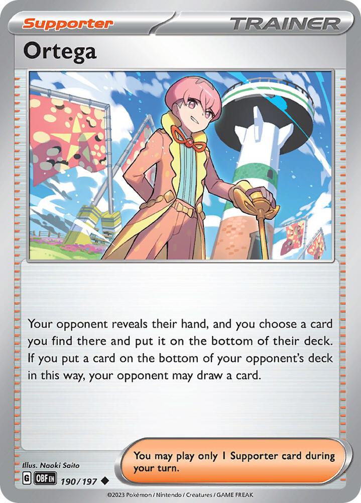 Ortega 190/197, Obsidian Flames Pokémon card