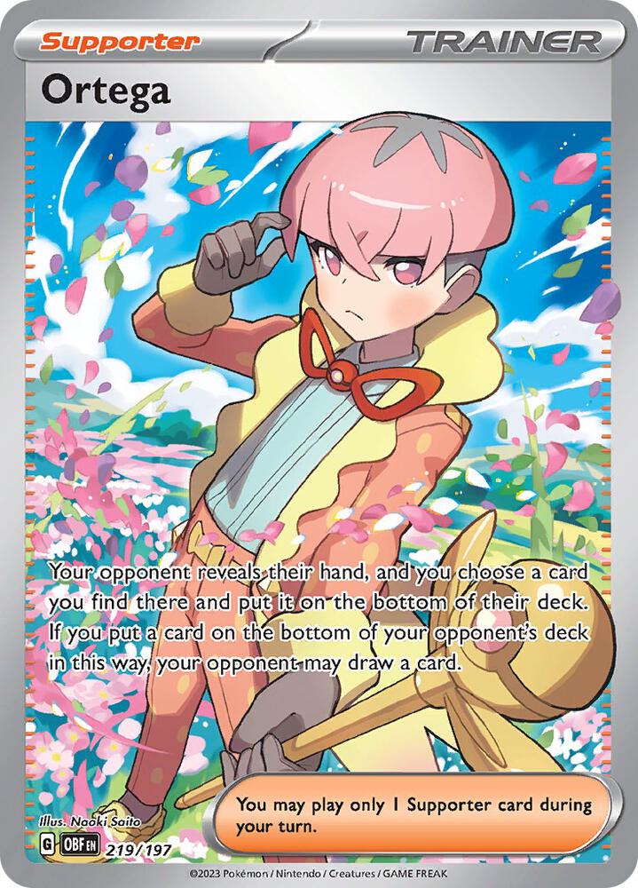 Ortega 219/197 Holofoil, Obsidian Flames Pokémon card