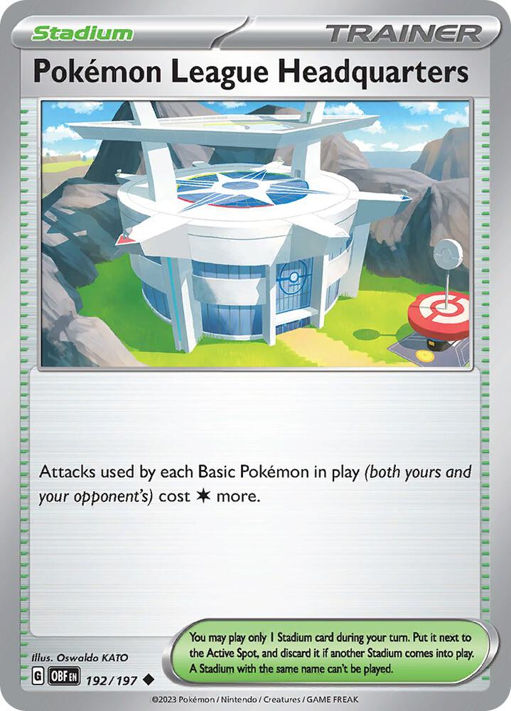 Pokemon League Headquarters 192/197, Obsidian Flames Pokémon card