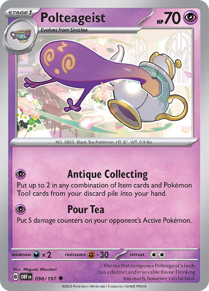 Pokemon - Obsidian Flames - Polteageist - 098/197 - Reverse Holofoil