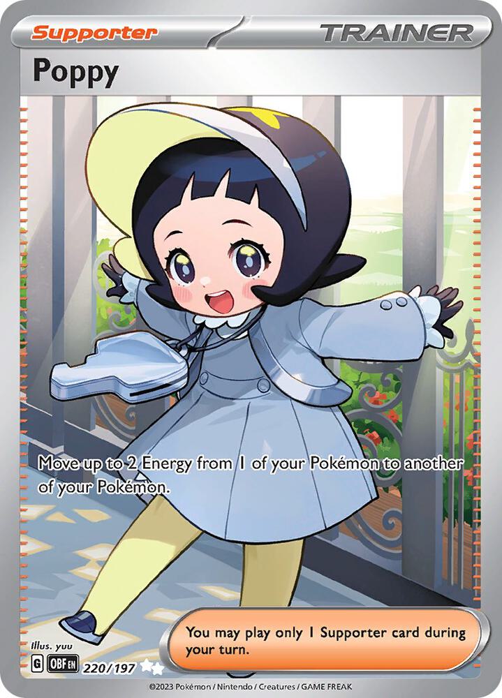 Poppy 220/197 Holofoil, Obsidian Flames Pokémon card