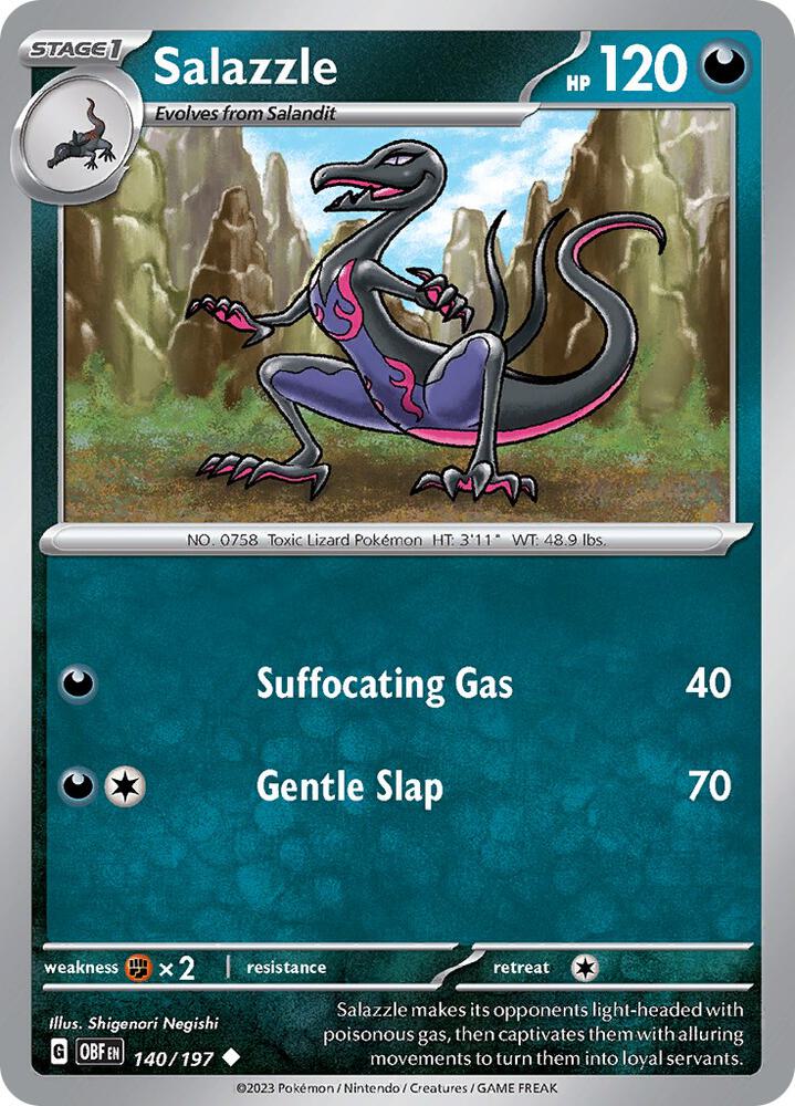 Salazzle 140/197, Obsidian Flames Pokémon card