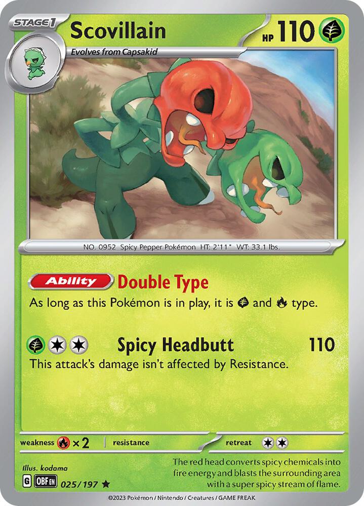 Scovillain 025/197 Holofoil, Obsidian Flames Pokémon card