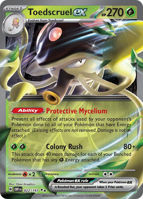 Pokemon - Obsidian Flames - Toedscruel ex - 022/197 - Holofoil