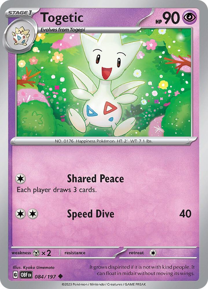 Togetic 084/197, Obsidian Flames Pokémon card