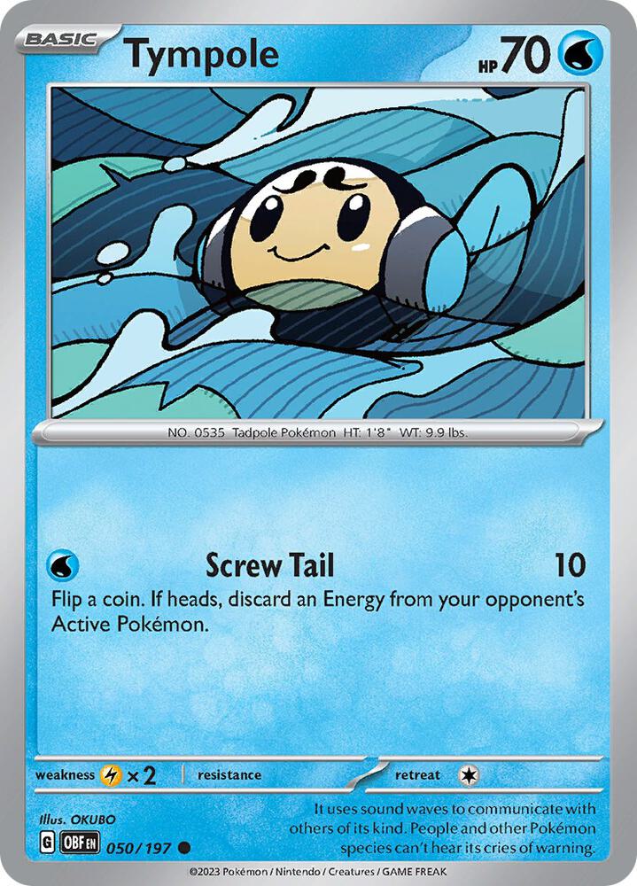 Tympole 050/197 Reverse Holofoil, Obsidian Flames Pokémon card