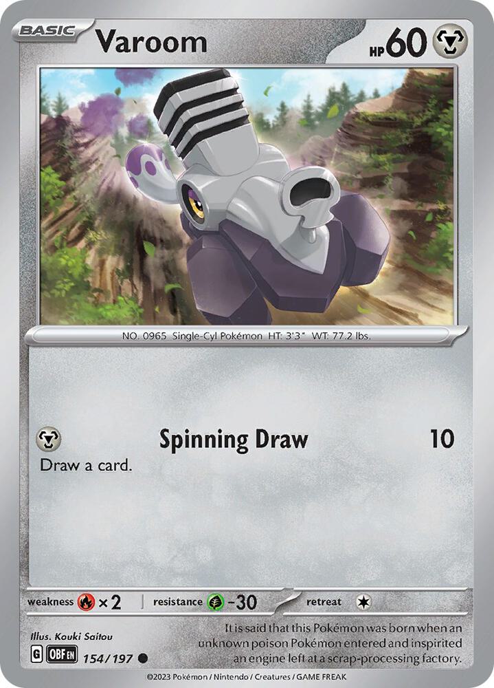 Varoom 154/197, Obsidian Flames Pokémon card