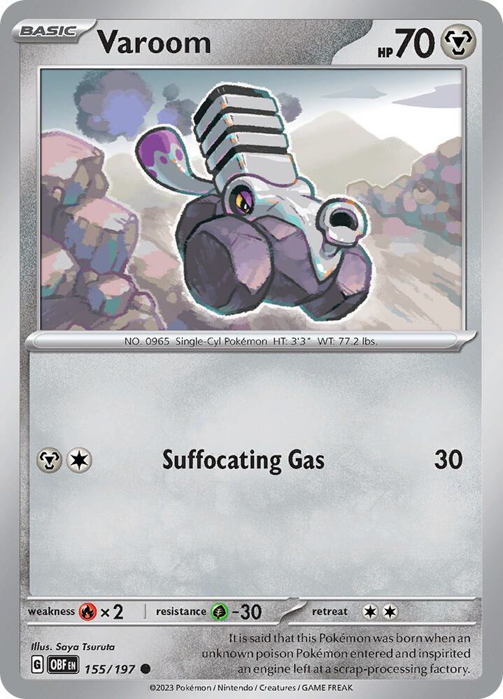 Pokemon - Obsidian Flames - Varoom - 155/197 - Reverse Holofoil