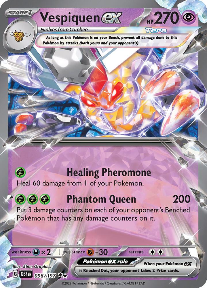 Vespiquen ex 096/197 Holofoil, Obsidian Flames Pokémon card