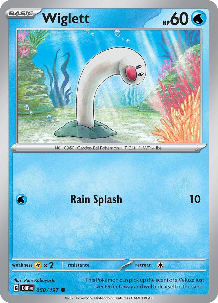 Wiglett 058/197, Obsidian Flames Pokémon card