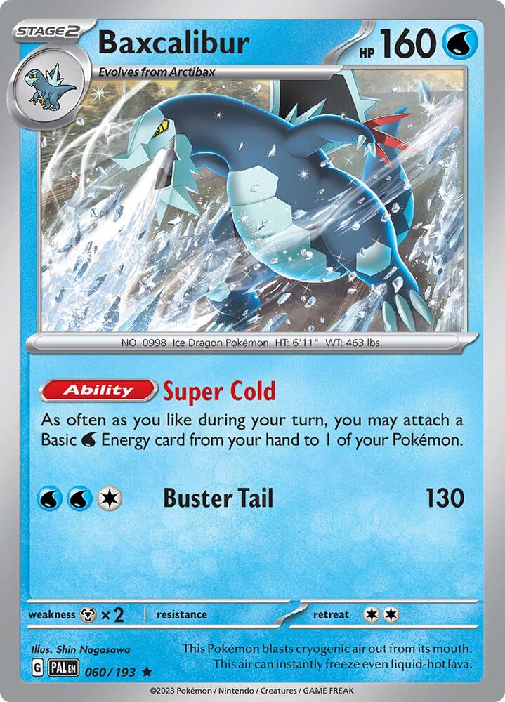 Baxcalibur 060/193 Holofoil, Paldea Evolved Pokémon card