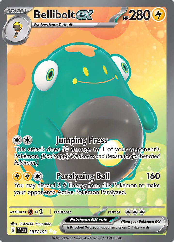 Bellibolt ex 237/193 Holofoil, Paldea Evolved Pokémon card