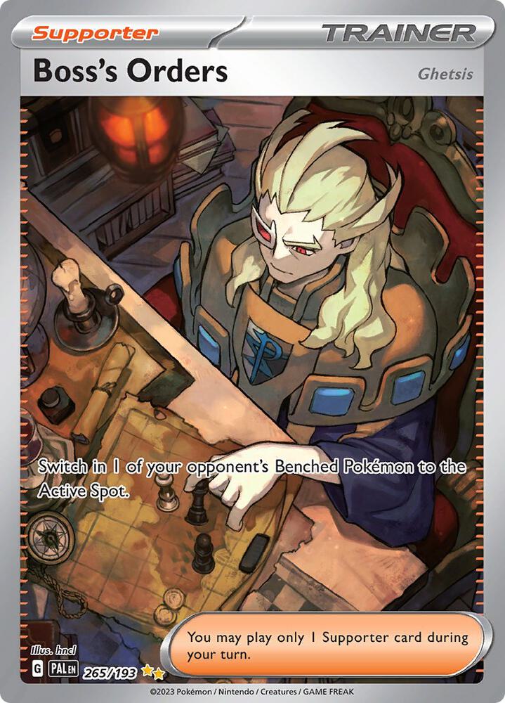 Boss's Orders (Ghetsis) 265/193 Holofoil, Paldea Evolved Pokémon card