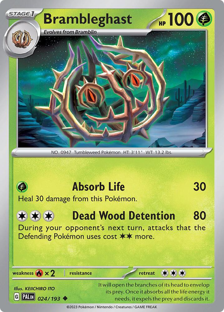 Brambleghast 024/193, Paldea Evolved Pokémon card